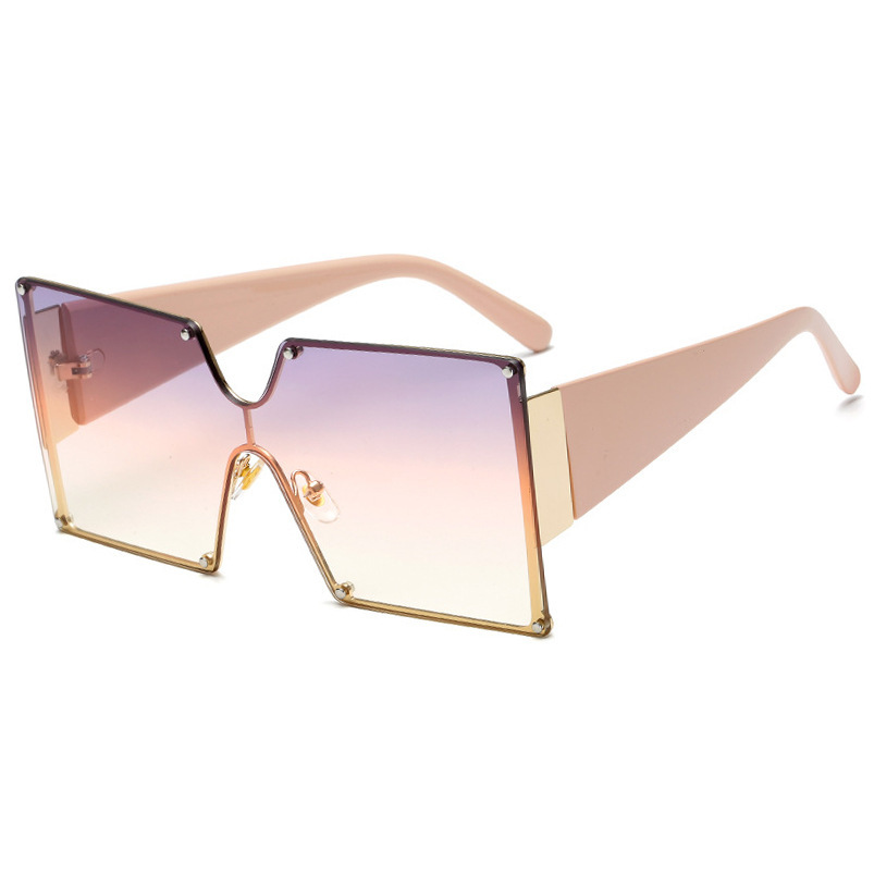 Fashion Metal Ladies Big Frame Rimless Sunglasses Sunglasses - Image 4