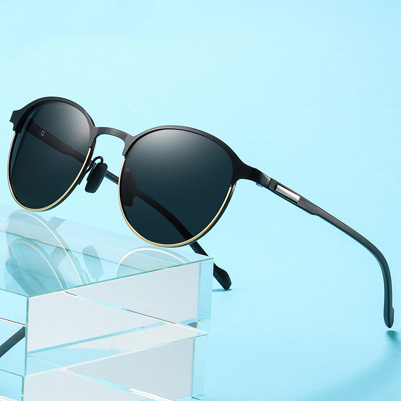 Polarized Metal Sunglasses Glasses Fashion Colorful Half Frame - Image 5